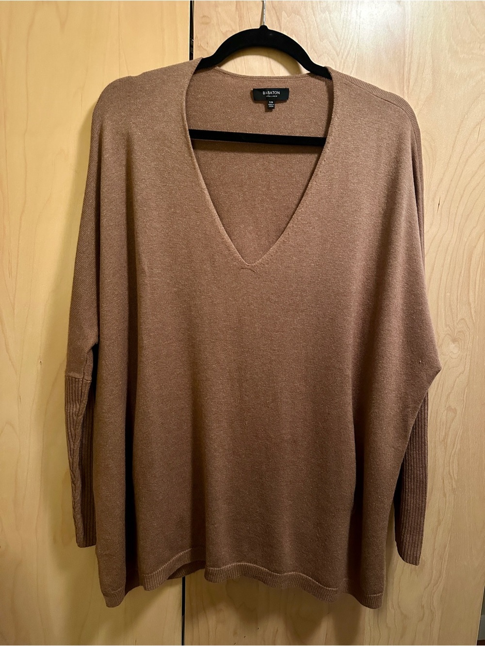 Babaton Relaxed Pocket Sweater in Taupe Brown